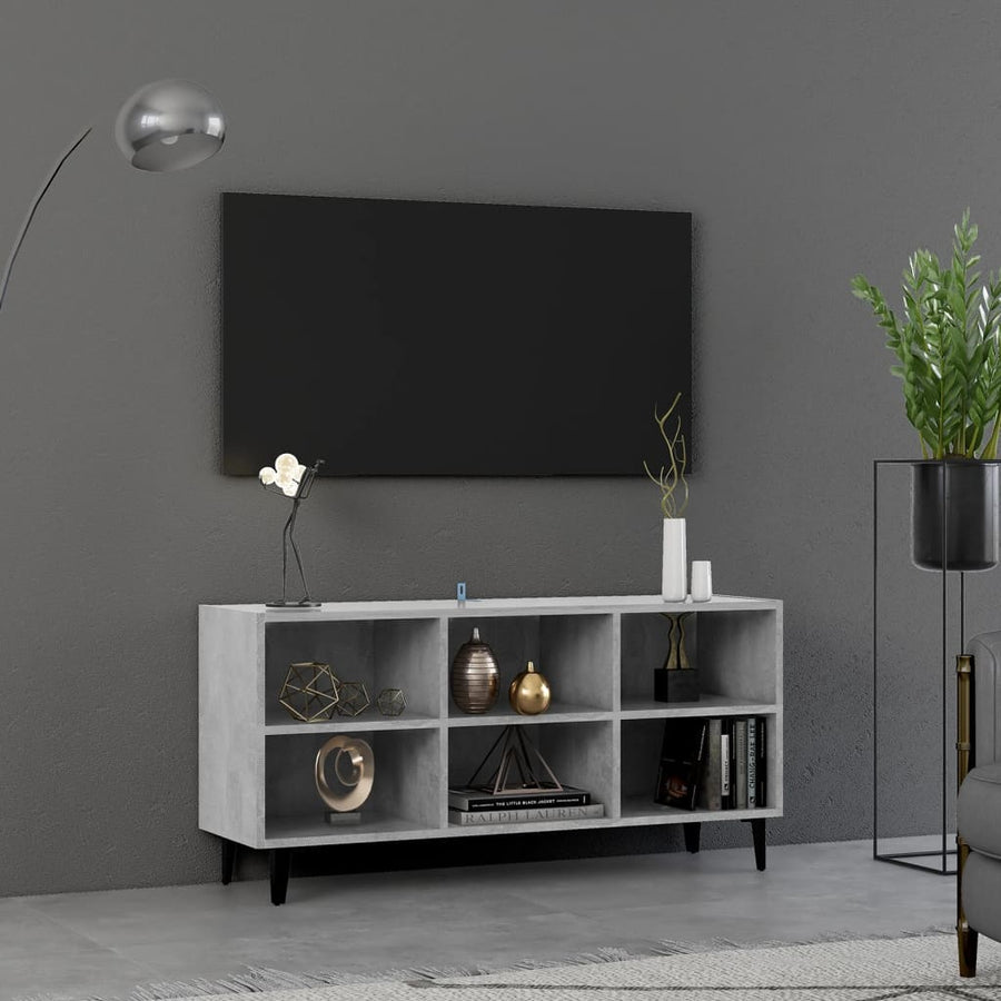 Tv-Meubel Met Metalen Poten 103,5X30X50 Cm 103.5 x 30 x 50 cm Betongrijs