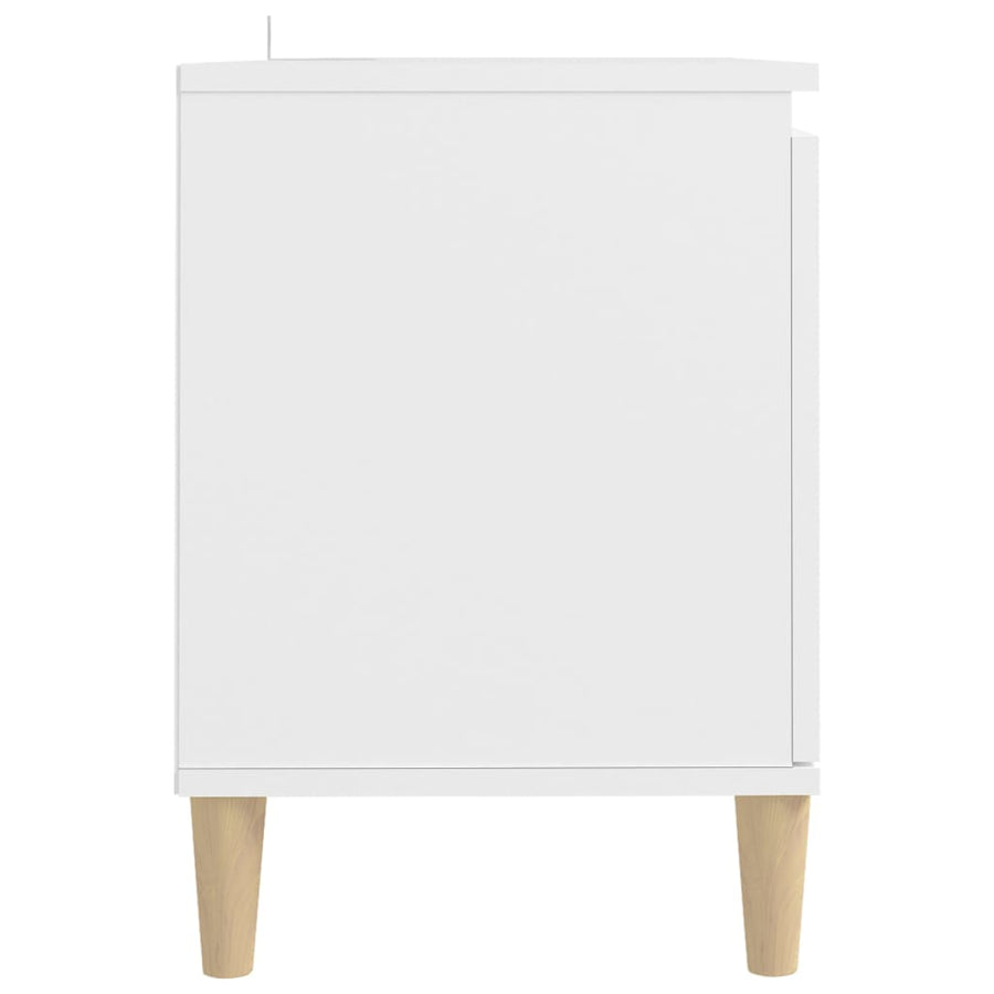 Tv-meubel met massief houten poten 103,5x35x50 cm wit Wit