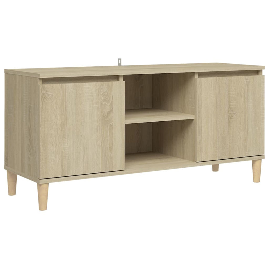 Tv-Meubel Met Houten Poten 03,5X35X50 Cm Kleurig Sonoma eiken