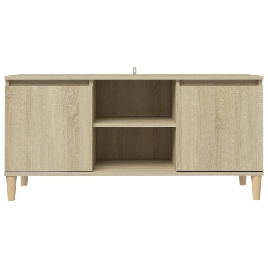 Tv-Meubel Met Houten Poten 03,5X35X50 Cm Kleurig Sonoma eiken