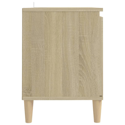 Tv-Meubel Met Houten Poten 03,5X35X50 Cm Kleurig Sonoma eiken
