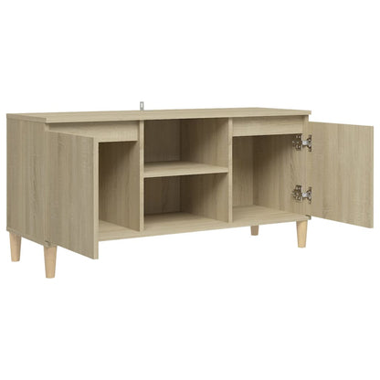 Tv-Meubel Met Houten Poten 03,5X35X50 Cm Kleurig Sonoma eiken