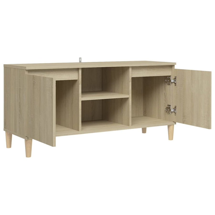 Tv-Meubel Met Houten Poten 03,5X35X50 Cm Kleurig Sonoma eiken