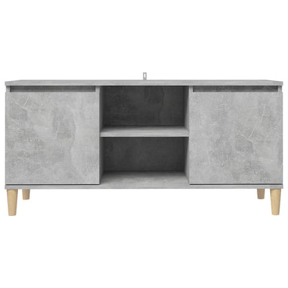 Tv-meubel met massief houten poten 103,5x35x50 cm betongrijs Betongrijs