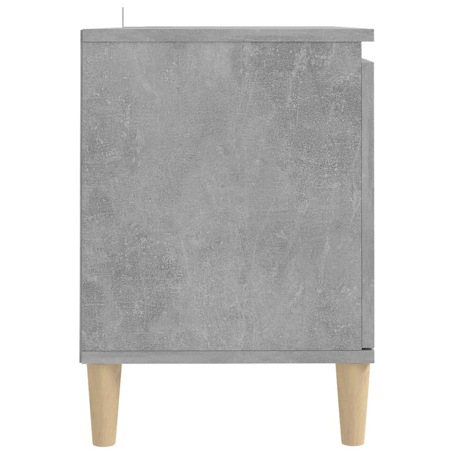 Tv-meubel met massief houten poten 103,5x35x50 cm betongrijs Betongrijs
