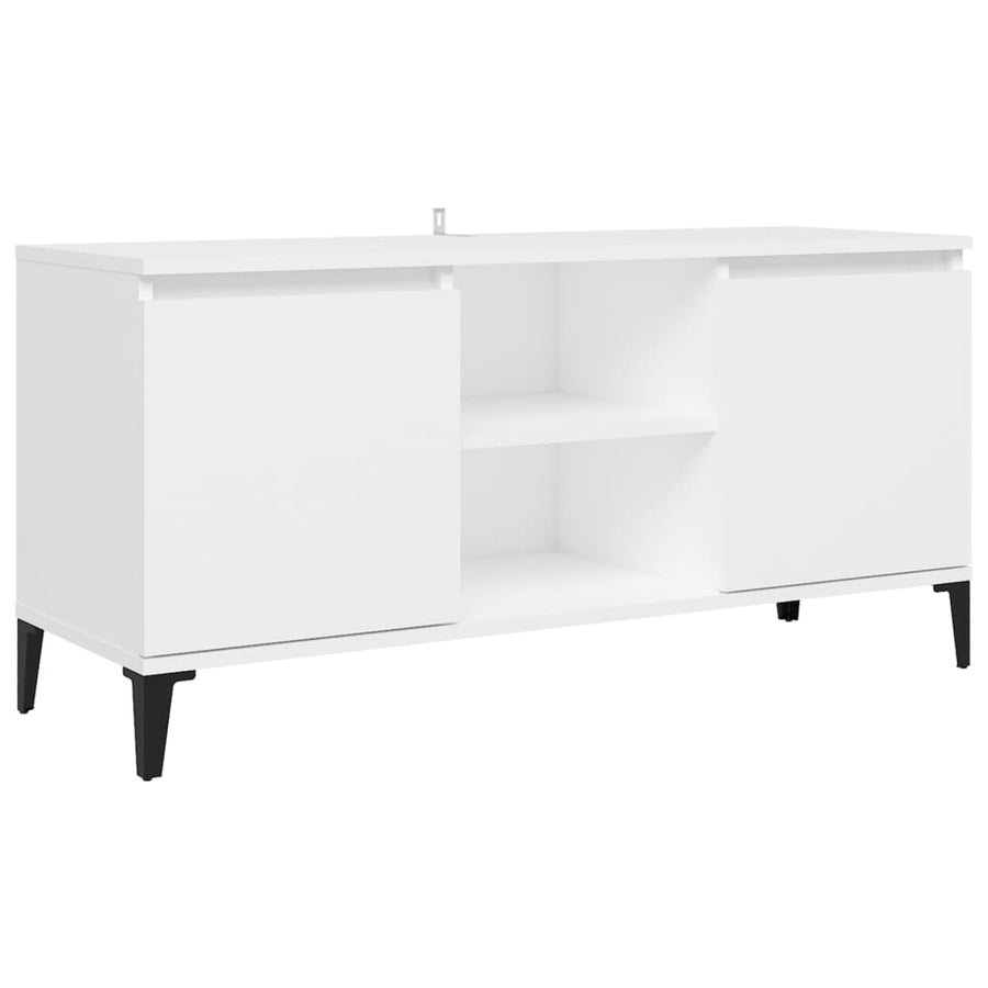 Tv-Meubel Met Metalen Poten 03,5X35X50 Cm Wit