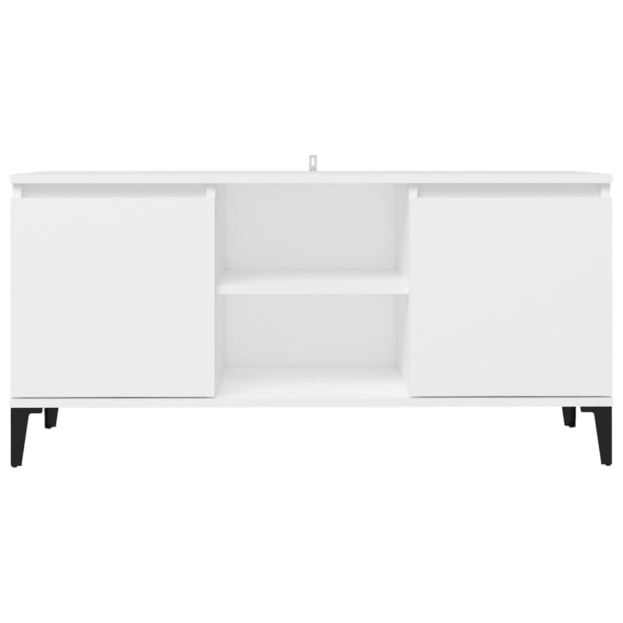 Tv-Meubel Met Metalen Poten 03,5X35X50 Cm Wit