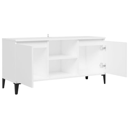 Tv-Meubel Met Metalen Poten 03,5X35X50 Cm Wit