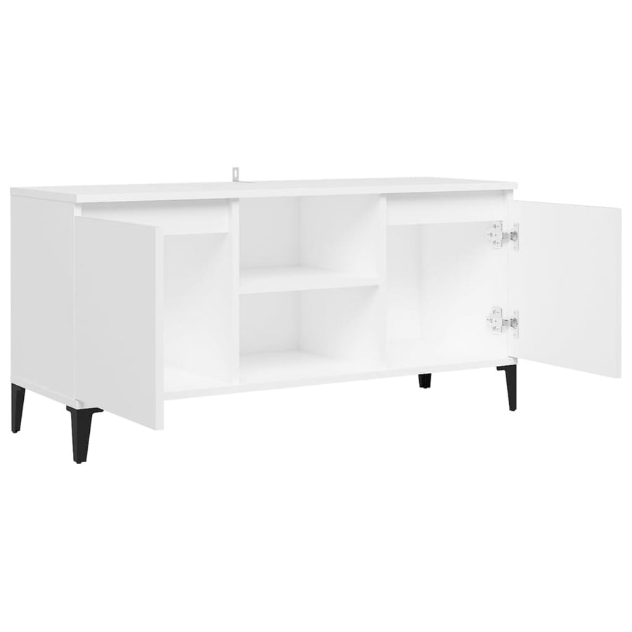 Tv-Meubel Met Metalen Poten 03,5X35X50 Cm Wit