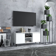 Tv-meubel 103,5x35x50 cm wit metalen poten