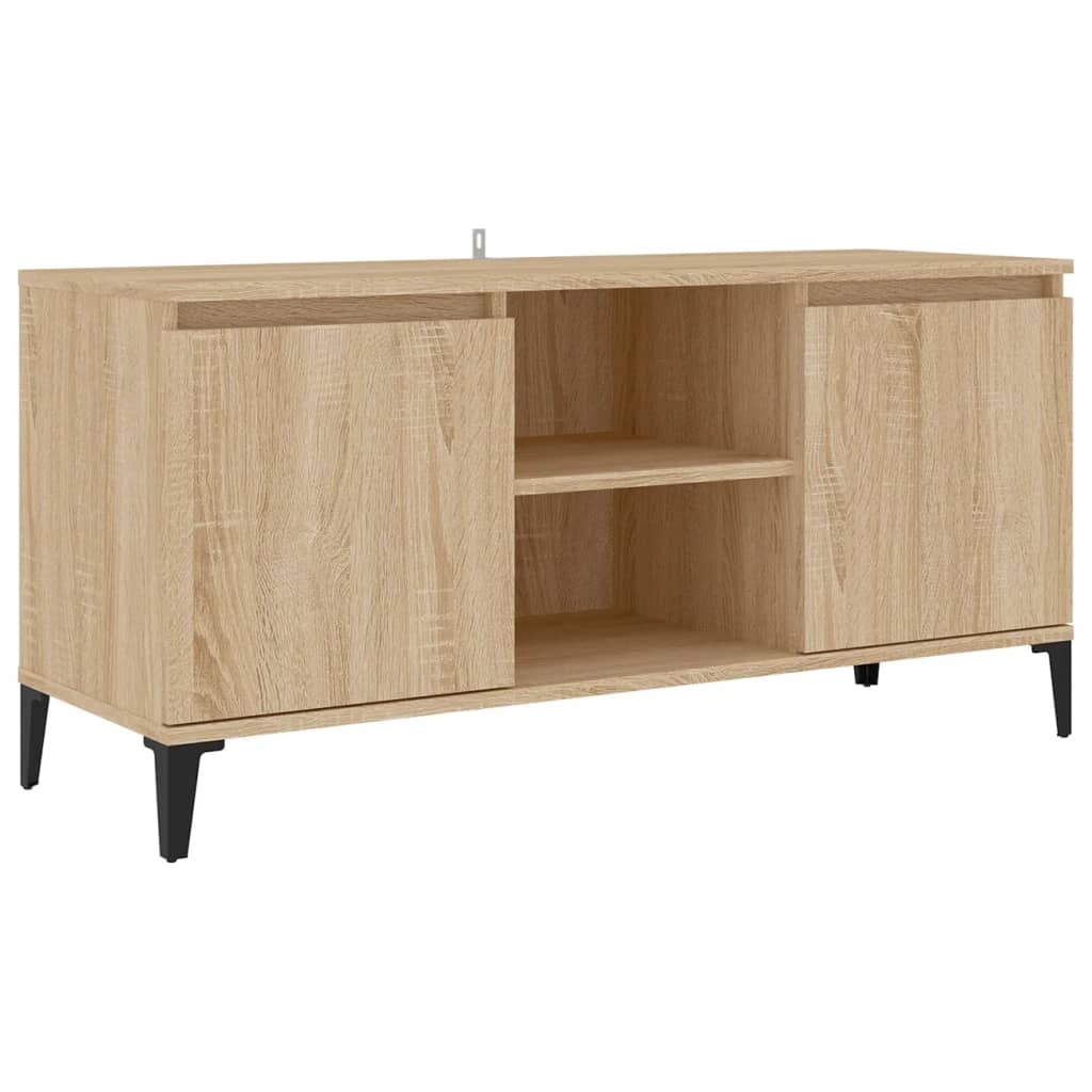 Tv-meubel met metalen poten 103,5x35x50 cm sonoma eikenkleurig Sonoma eiken