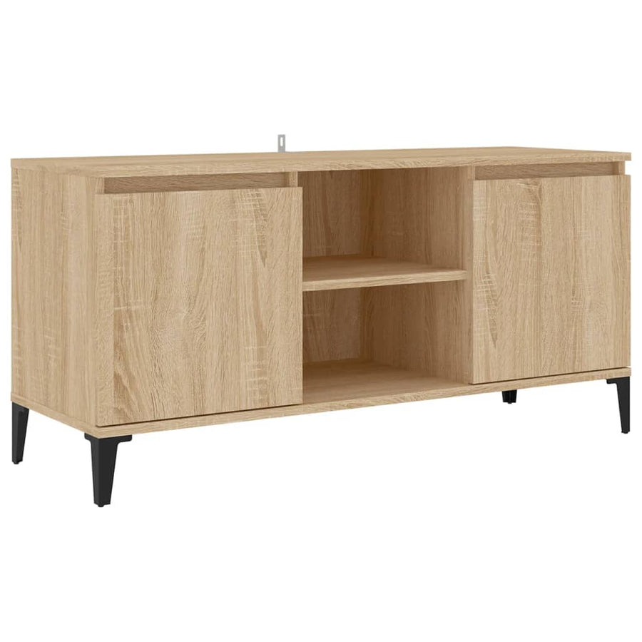 Tv-meubel met metalen poten 103,5x35x50 cm sonoma eikenkleurig Sonoma eiken