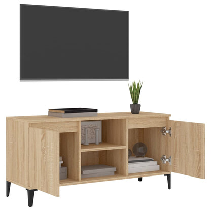 Tv-meubel met metalen poten 103,5x35x50 cm sonoma eikenkleurig Sonoma eiken