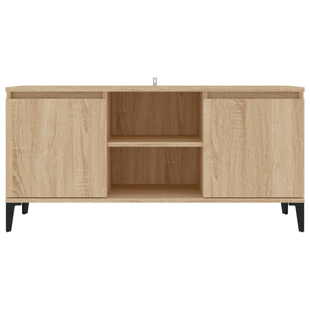 Tv-meubel met metalen poten 103,5x35x50 cm sonoma eikenkleurig Sonoma eiken