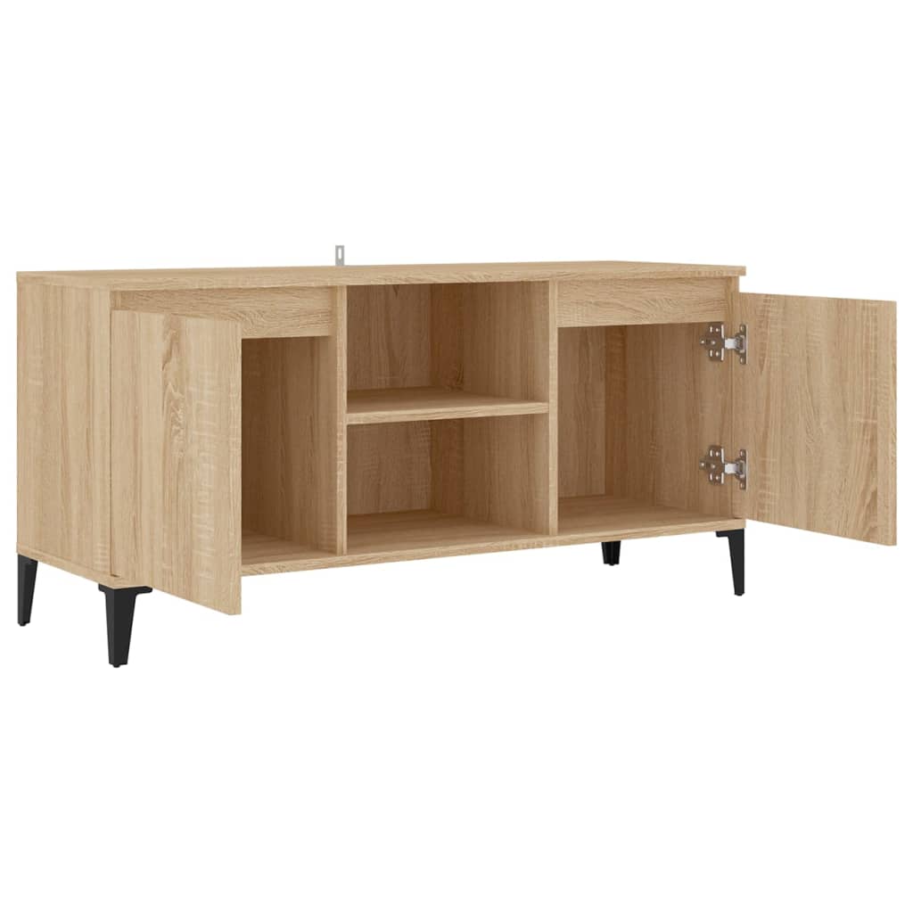 Tv-meubel met metalen poten 103,5x35x50 cm sonoma eikenkleurig Sonoma eiken