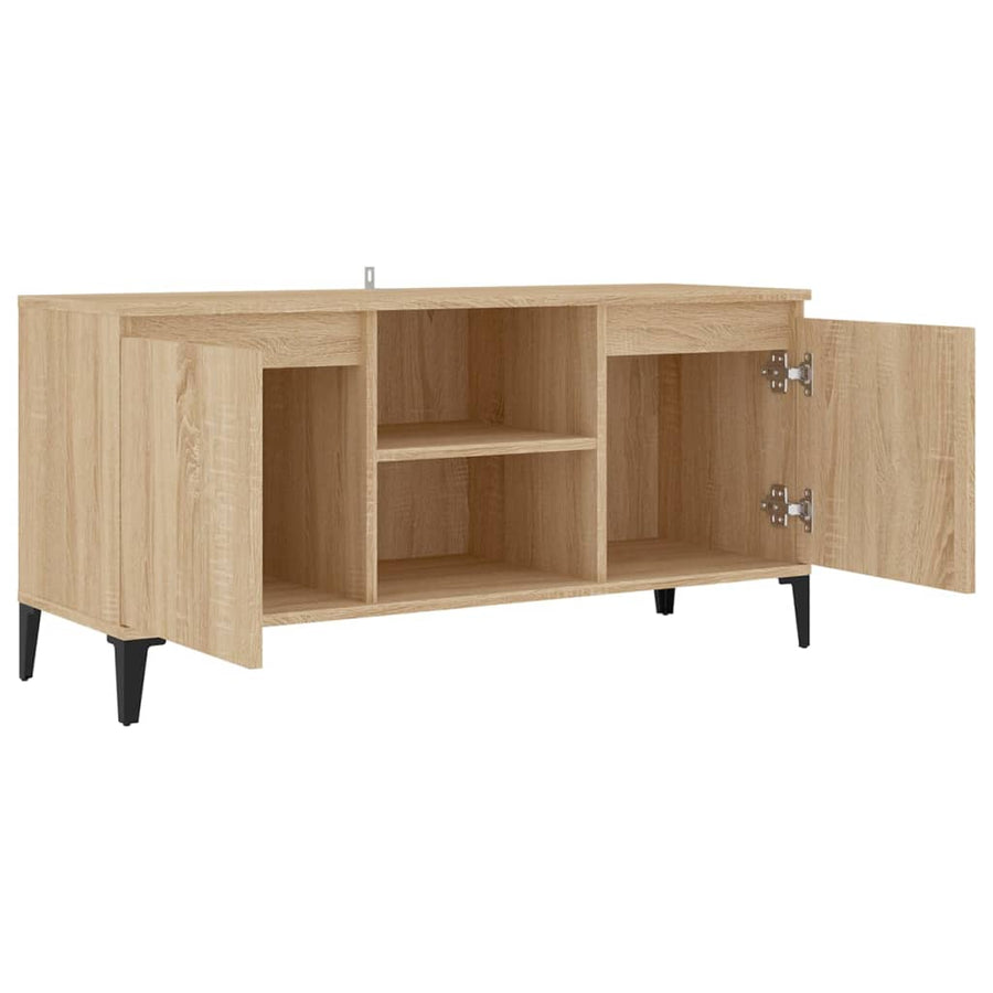 Tv-meubel met metalen poten 103,5x35x50 cm sonoma eikenkleurig Sonoma eiken
