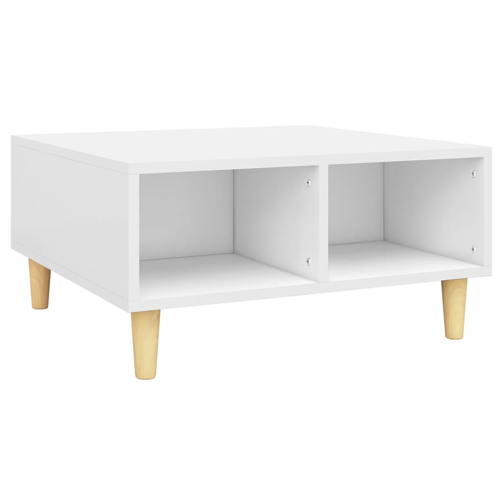 Salontafel 60X60X30 Cm Bewerkt Hout Wit 1