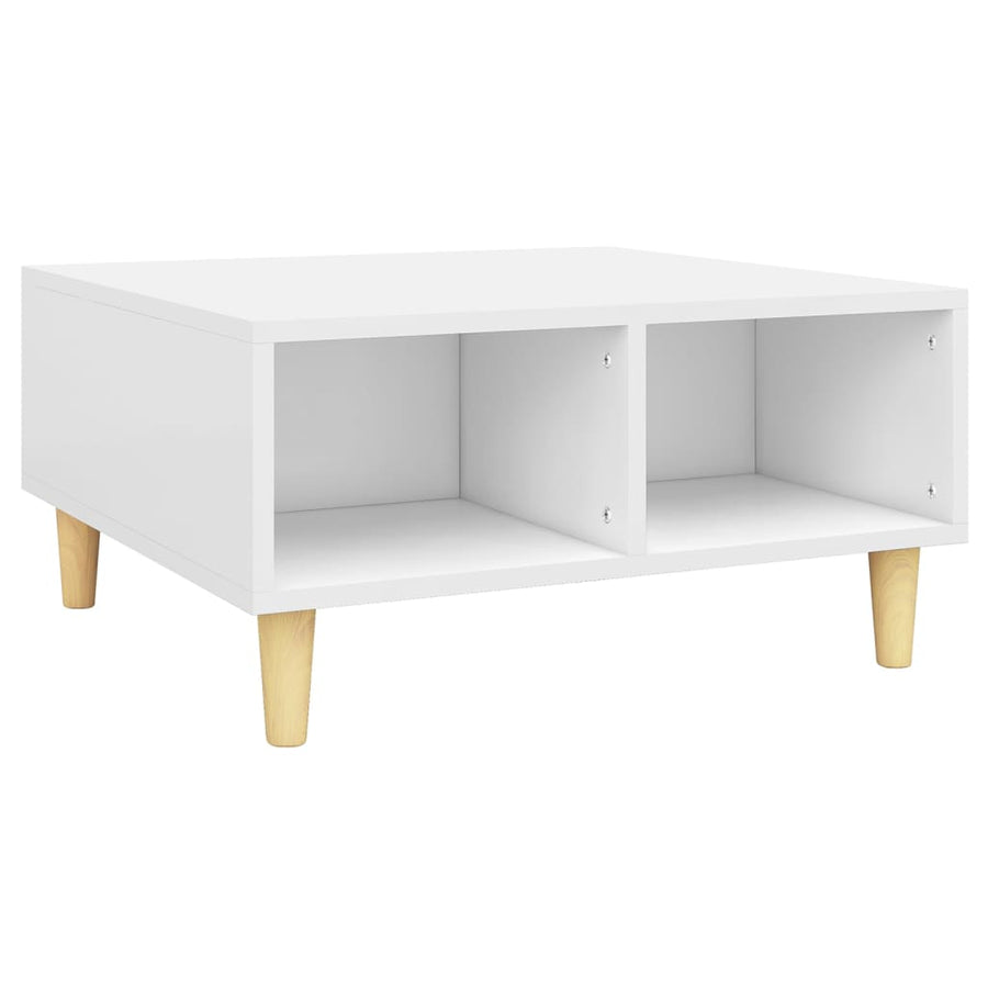 Salontafel 60X60X30 Cm Bewerkt Hout Wit 1