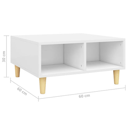 Salontafel 60X60X30 Cm Bewerkt Hout Wit 1