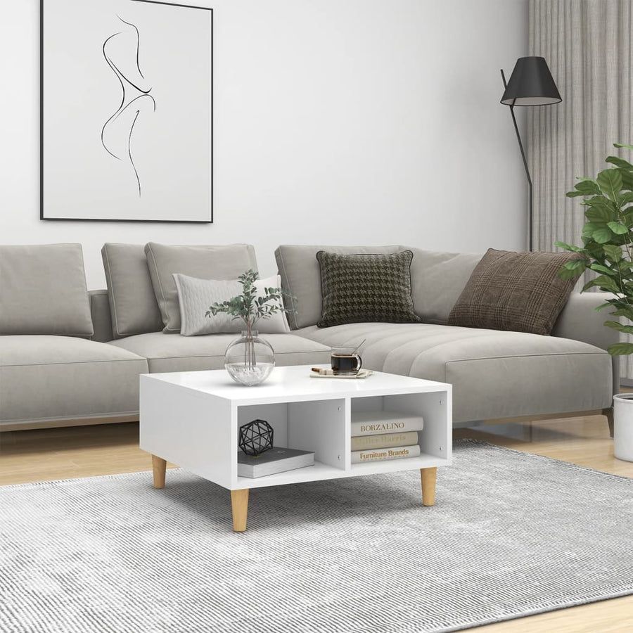 Salontafel 60X60X30 Cm Bewerkt Hout Wit 1