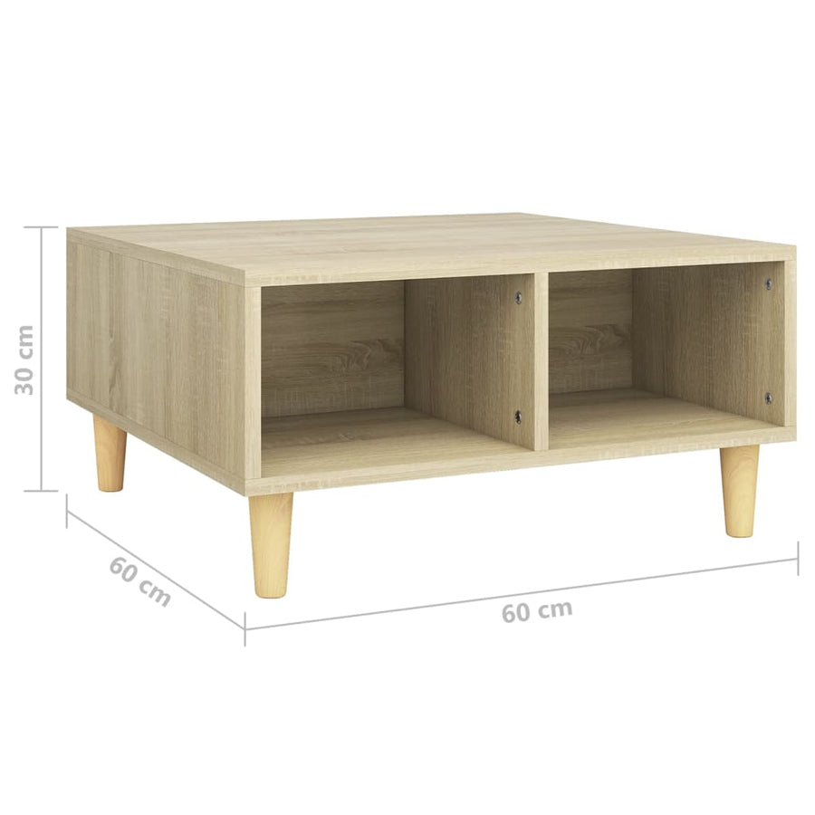 Salontafel 60x60x30 cm spaanplaat sonoma eikenkleurig Sonoma eiken