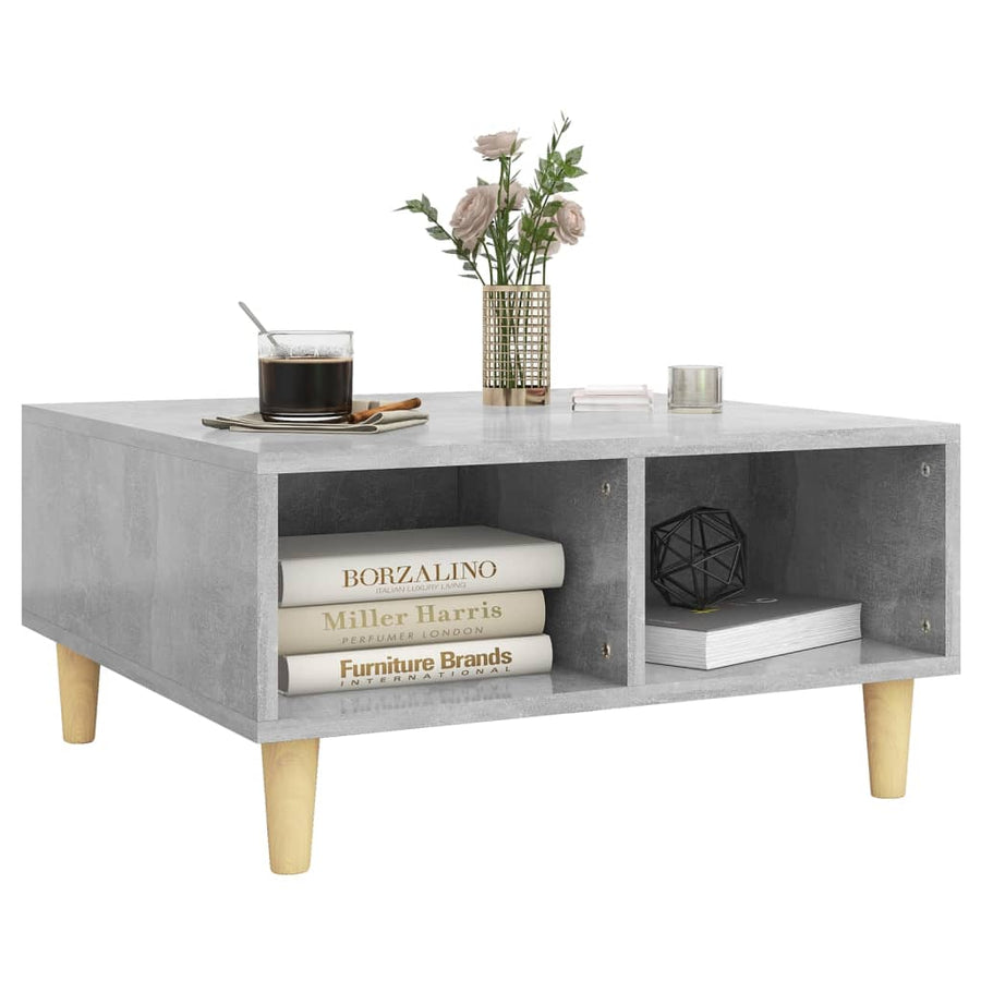 Salontafel 60x60x30 cm spaanplaat betongrijs Betongrijs