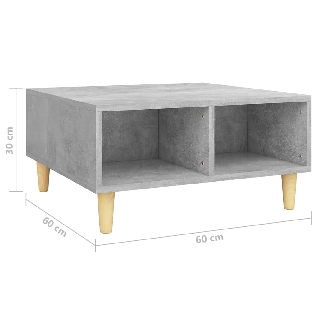 Salontafel 60x60x30 cm spaanplaat betongrijs Betongrijs