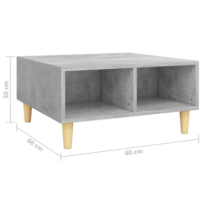 Salontafel 60x60x30 cm spaanplaat betongrijs Betongrijs
