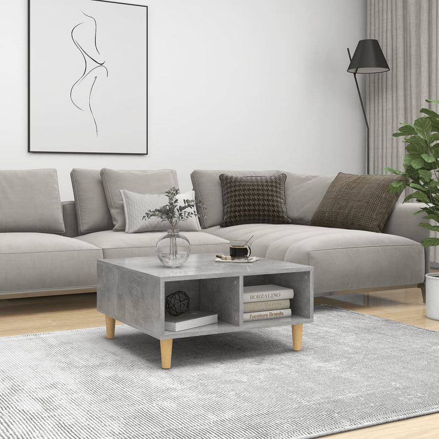 Salontafel 60x60x30 cm spaanplaat betongrijs Betongrijs