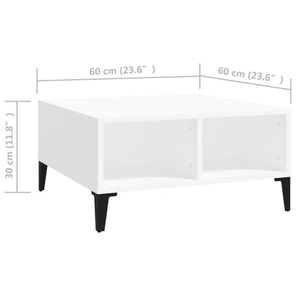 Salontafel 60X60X30 Cm Spaanplaat Wit