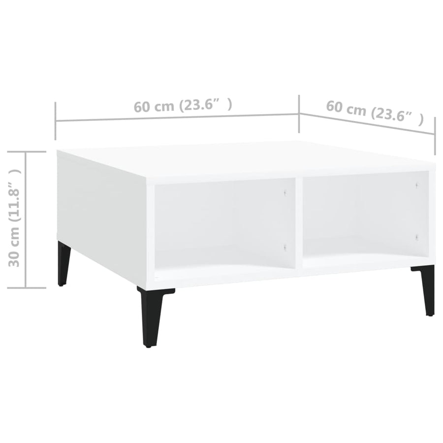 Salontafel 60X60X30 Cm Spaanplaat Wit