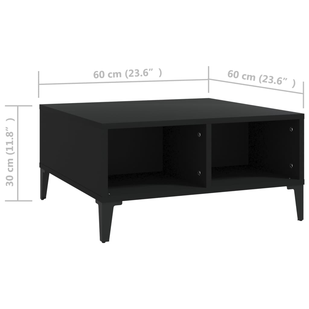 Salontafel 60X60X30 Cm Spaanplaat Zwart