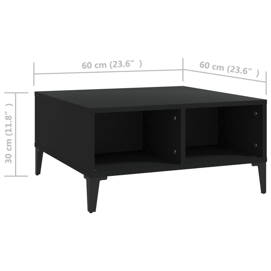 Salontafel 60X60X30 Cm Spaanplaat Zwart