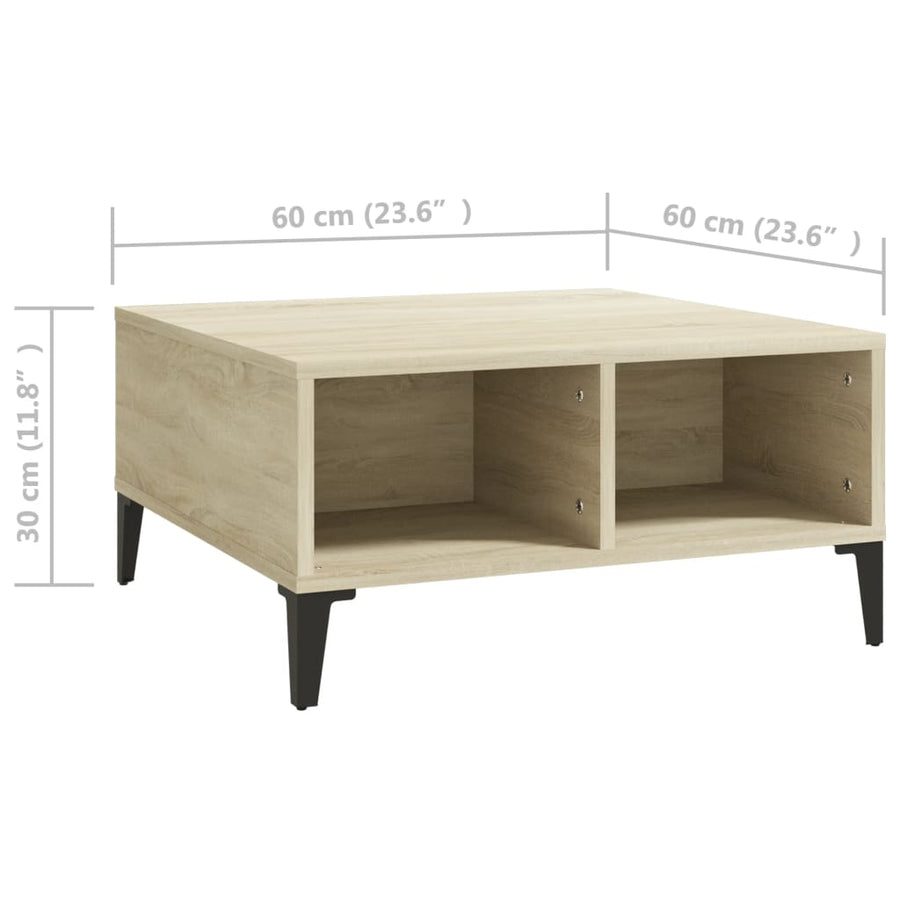 Salontafel 60X60X30 Cm Spaanplaat Kleurig Sonoma eiken