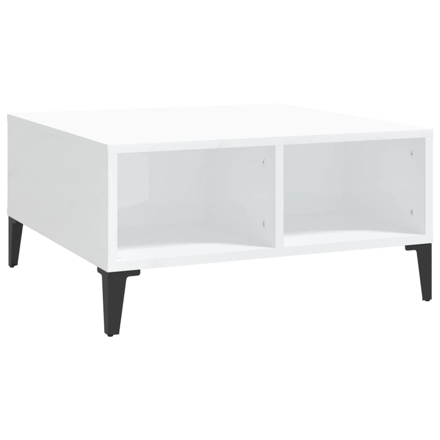 Salontafel 60X60X30 Cm Spaanplaat Hoogglans wit