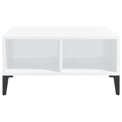 Salontafel 60X60X30 Cm Spaanplaat Hoogglans wit