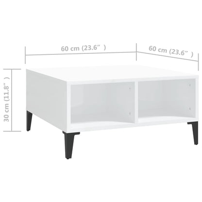 Salontafel 60X60X30 Cm Spaanplaat Hoogglans wit