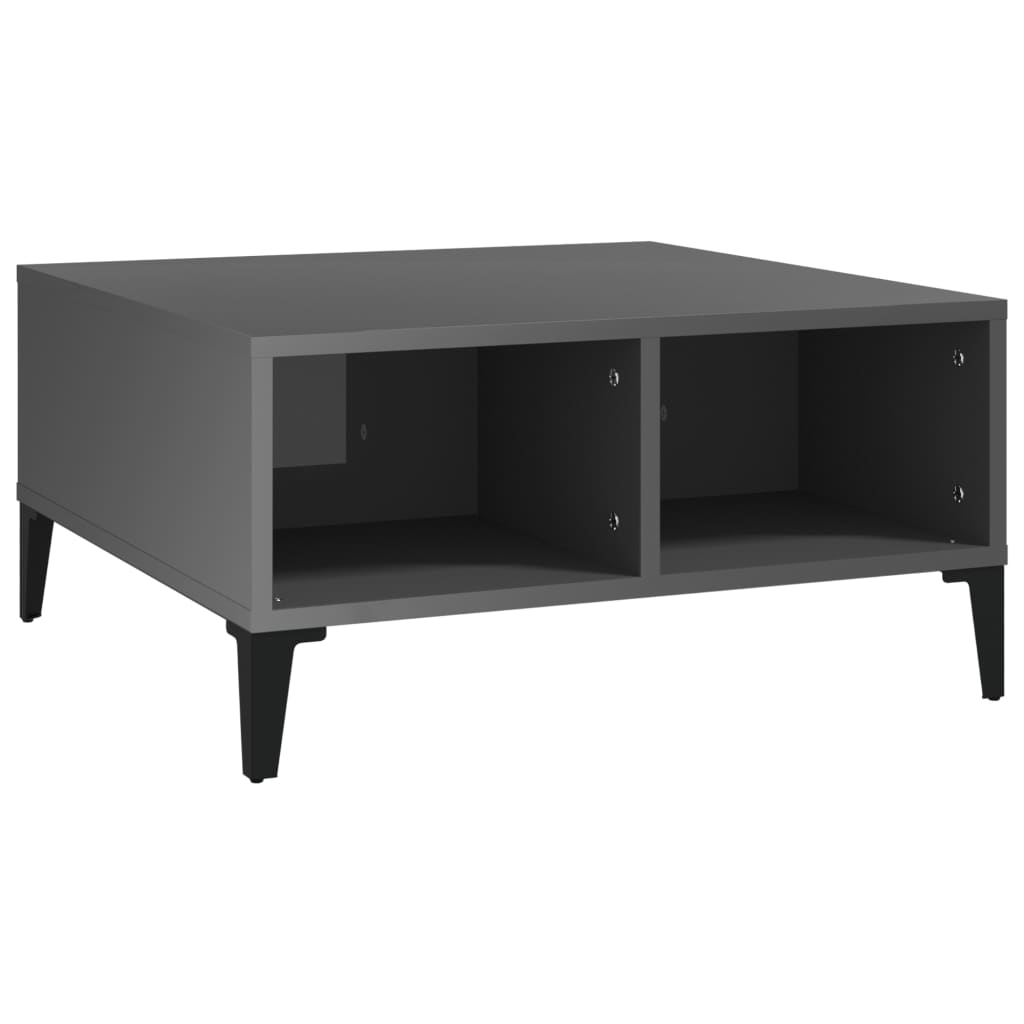 Salontafel 60X60X30 Cm Spaanplaat Hoogglans grijs