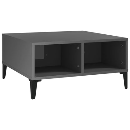 Salontafel 60X60X30 Cm Spaanplaat Hoogglans grijs