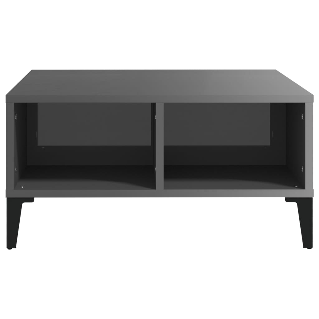Salontafel 60X60X30 Cm Spaanplaat Hoogglans grijs
