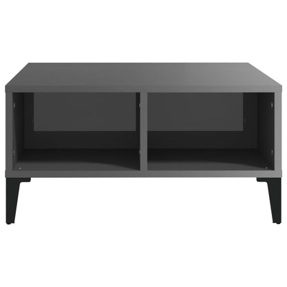 Salontafel 60X60X30 Cm Spaanplaat Hoogglans grijs