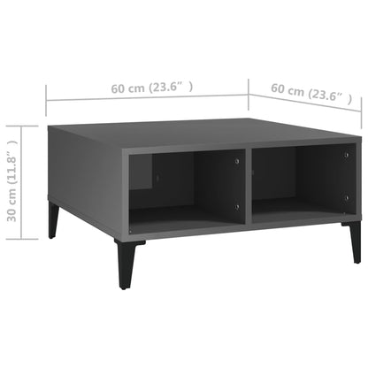 Salontafel 60X60X30 Cm Spaanplaat Hoogglans grijs