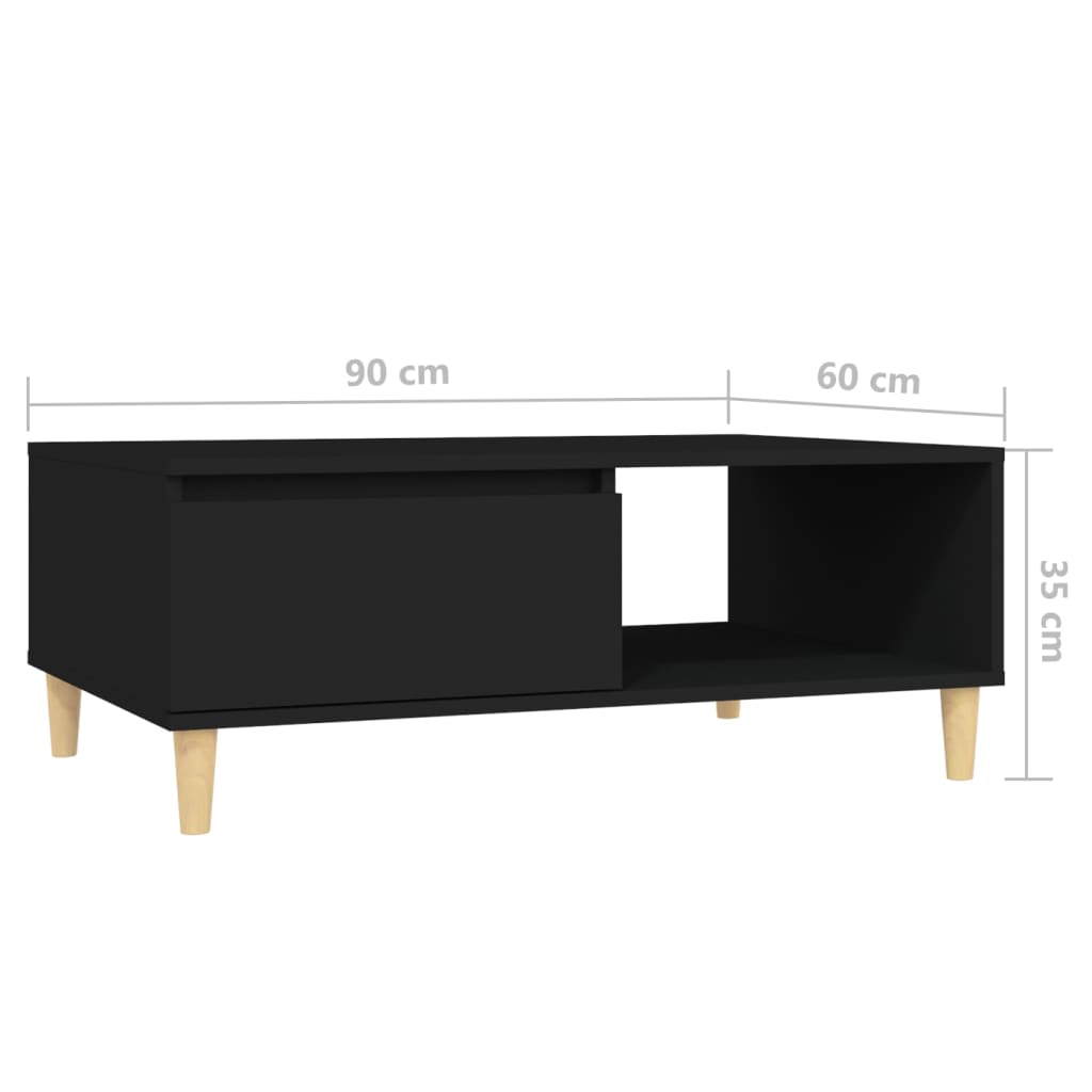 Salontafel 90X60X35 Cm Spaanplaat Zwart