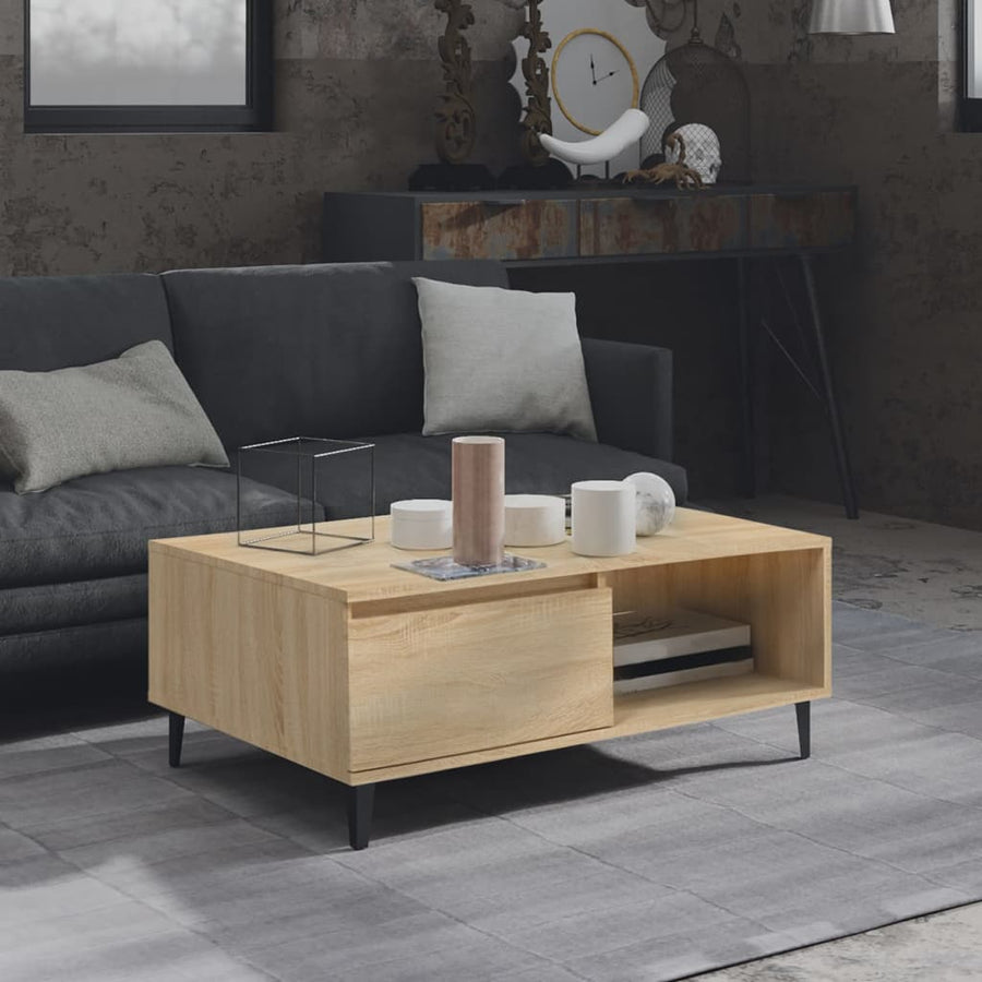 Salontafel 90x60x35 cm spaanplaat sonoma eikenkleurig Sonoma eiken