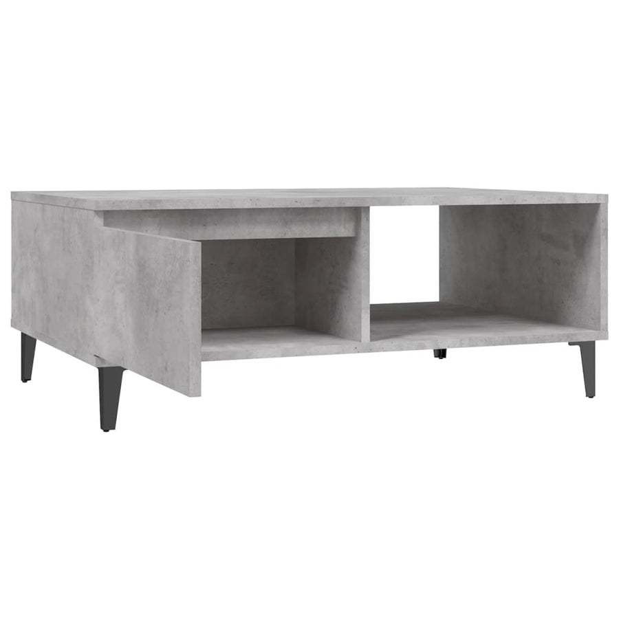 Salontafel 90X60X35 Cm Bewerkt Hout Betongrijs