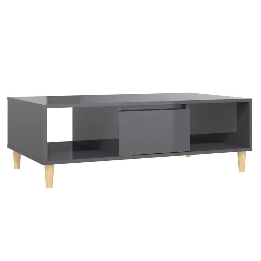 Salontafel 03,5X60X35 Cm Spaanplaat Hoogglans grijs