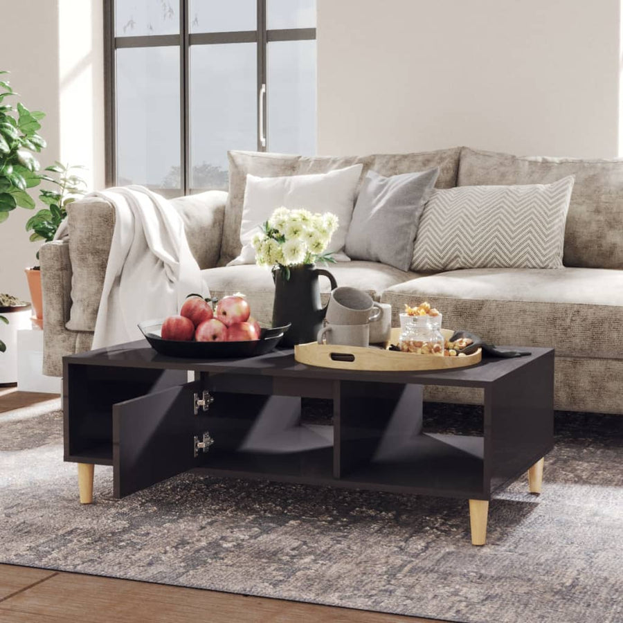 Salontafel 03,5X60X35 Cm Spaanplaat Hoogglans grijs