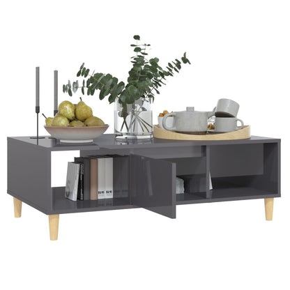 Salontafel 03,5X60X35 Cm Spaanplaat Hoogglans grijs