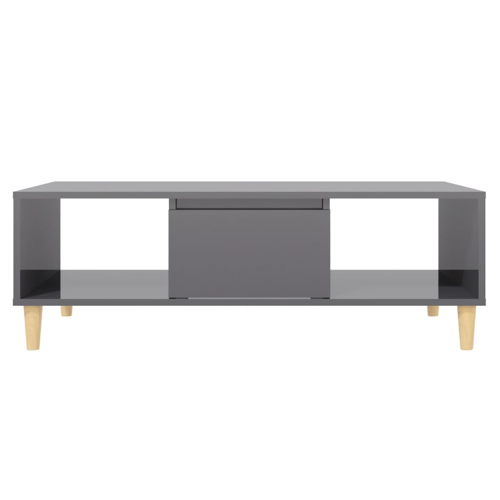 Salontafel 03,5X60X35 Cm Spaanplaat Hoogglans grijs