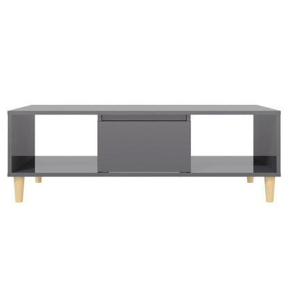 Salontafel 03,5X60X35 Cm Spaanplaat Hoogglans grijs